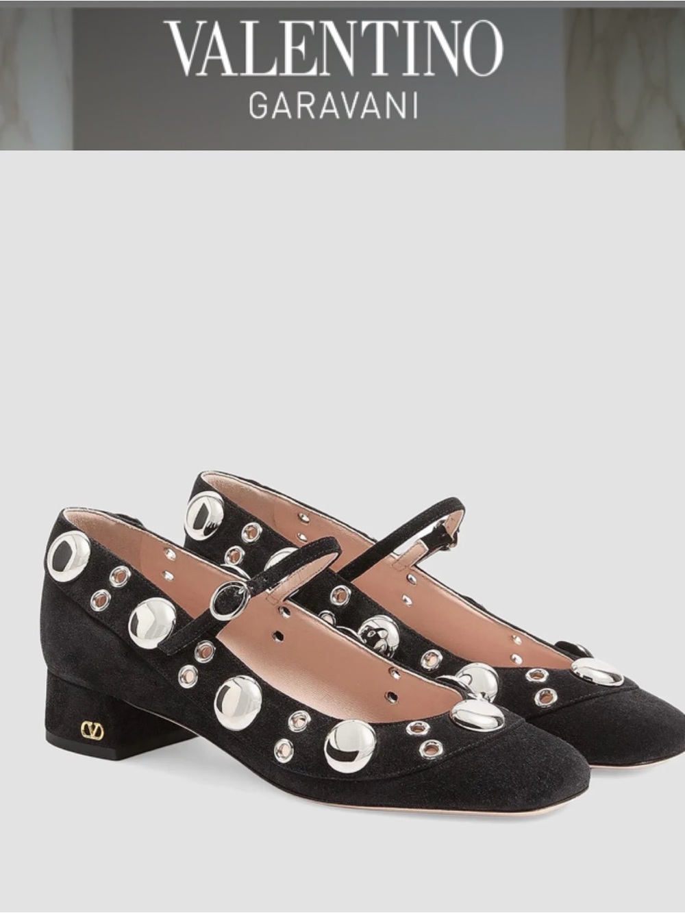 VALENTINO GARAVANI NELLCOTE MARY JANE BALLERINA PUMPS NERO LEATHER SIZE 39.5 NIB